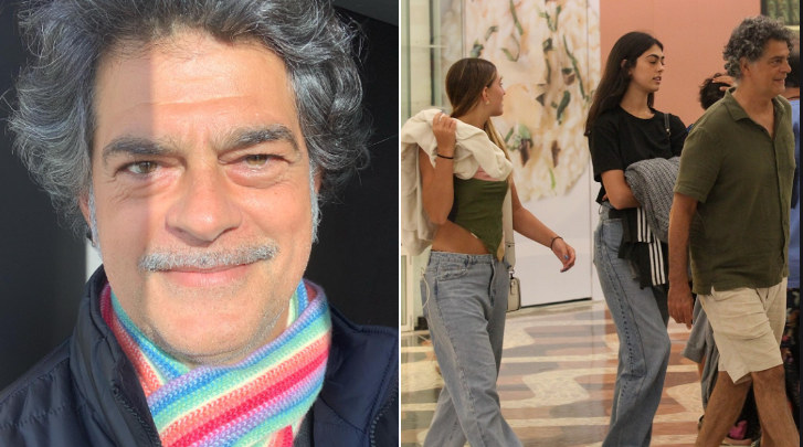 Edu Moscovis é visto com as filhas em passeio: a mais velha tem 23 anos e é a cara dele