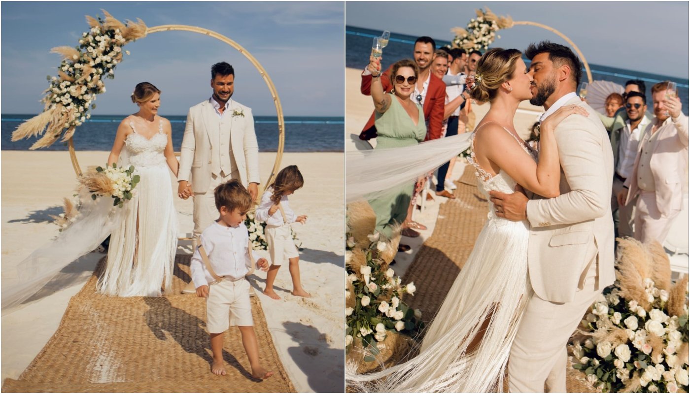 Julio Rocha e Karoline Kleine se casam em Cancún: cerimônia foi mais reservada