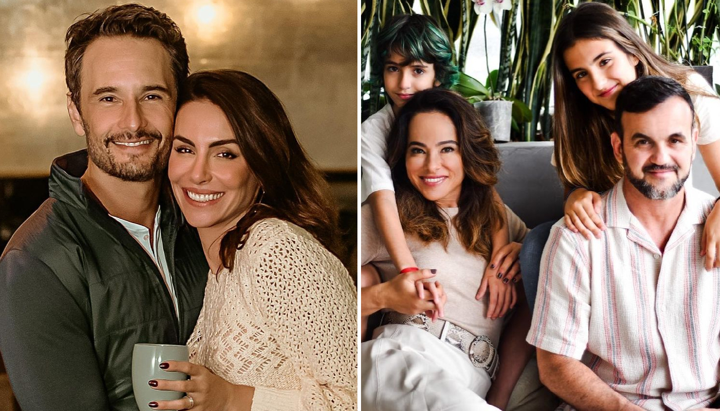 Santoro com Mel e Cassia com sua família