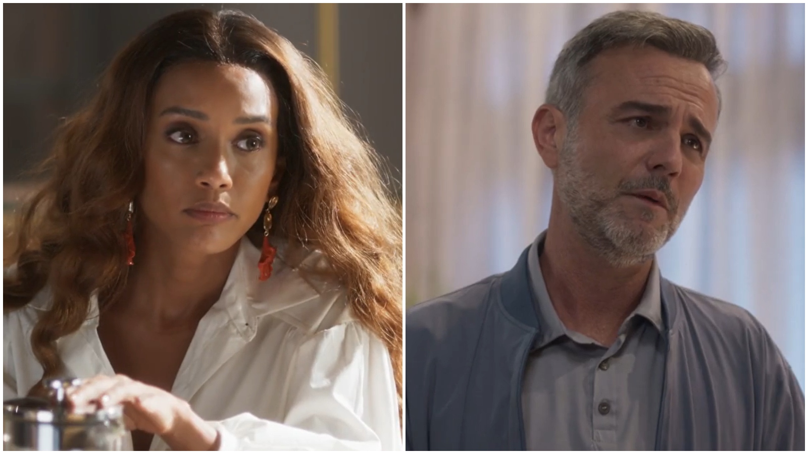 Clarice (Taís Araujo) e Gustavo (Marcelo Valle) em 