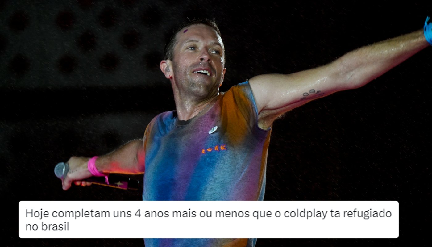 Há semanas no Brasil, Coldplay vira meme na web: “Tem que cobrar imposto de renda”