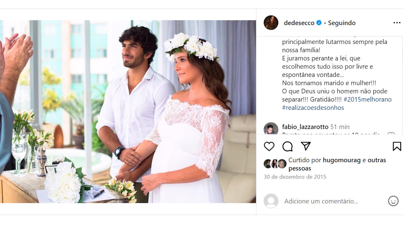 Deborah Secco e Hugo se casaram em 2015