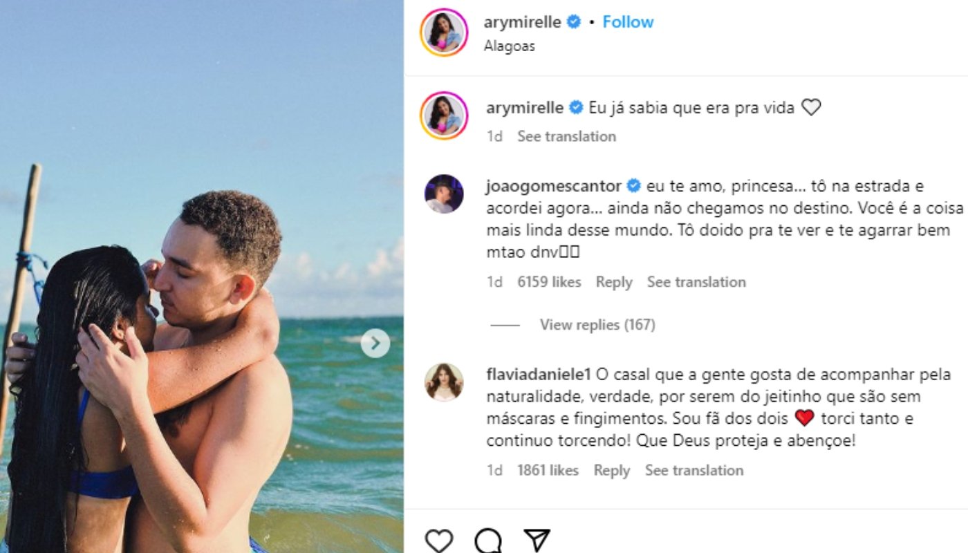 Any Mirelle troca declaração com João Gomes