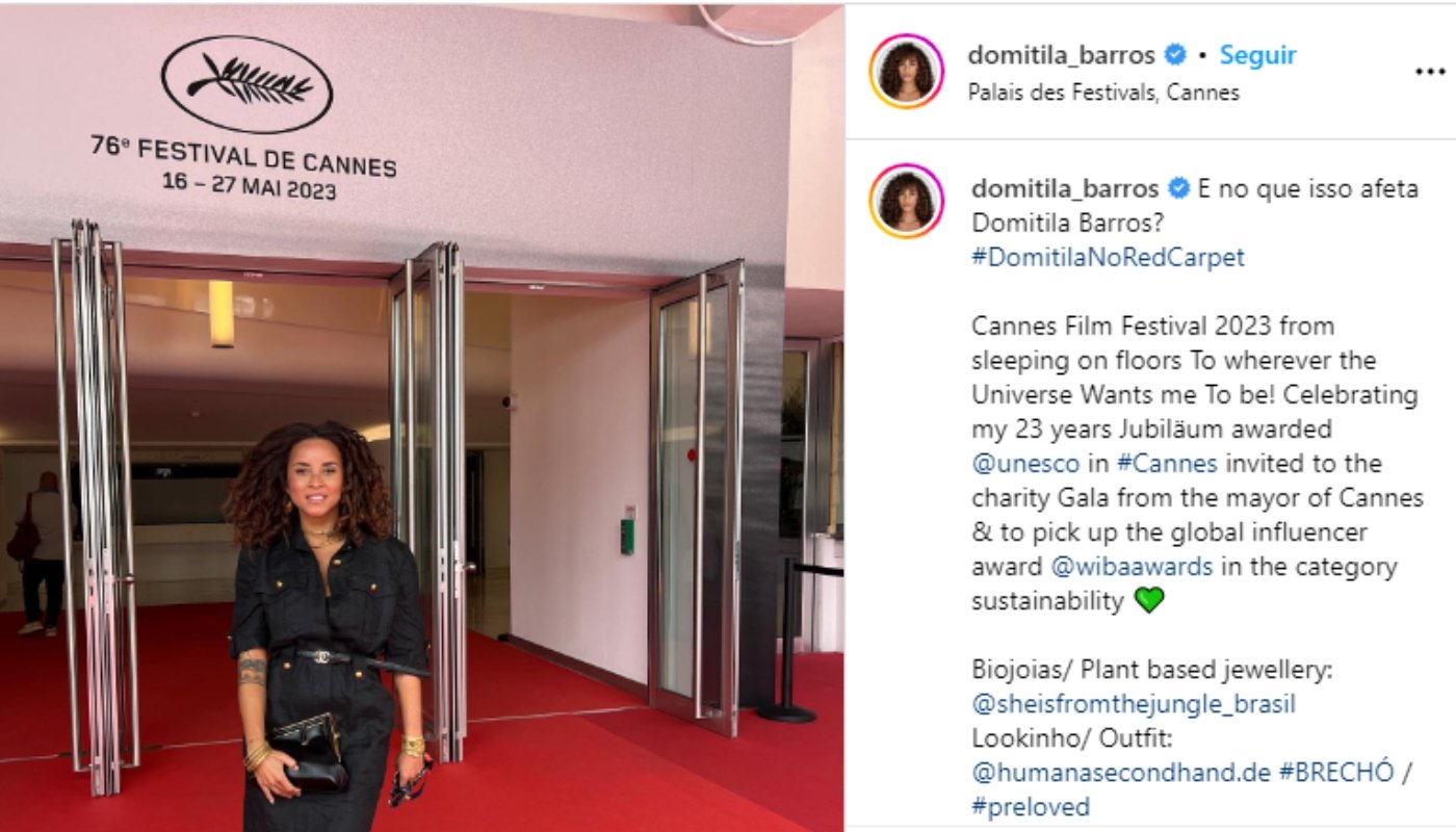 Domitila Barros faz publicação em Cannes