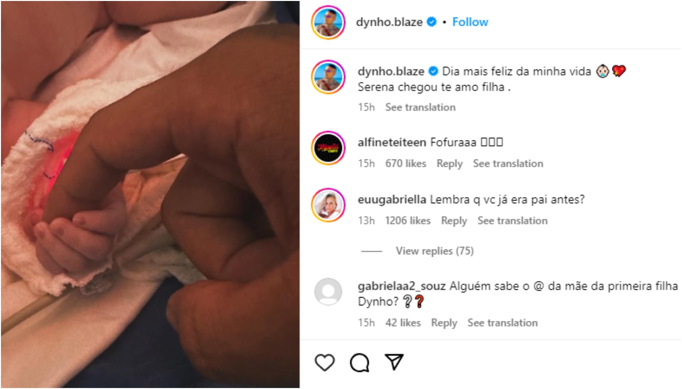 Dynho Alves comemora o nascimento da filha com MC Mirella