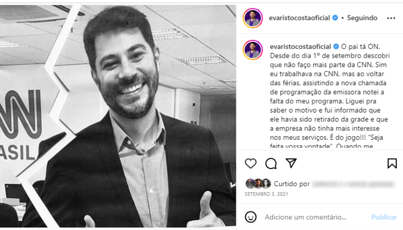 Desabafo de Evaristo Costa após demissão da CNN Brasil