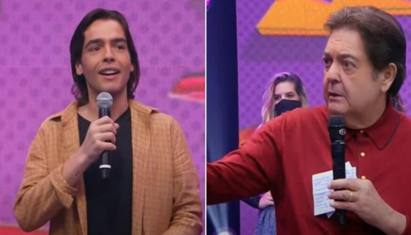 Faustão e João Guilherme interagem na Band