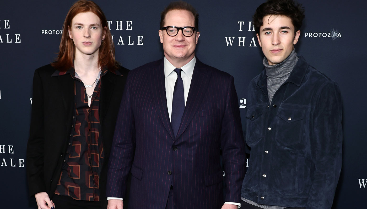 Brendan Fraser e os filhos Leland e Holden