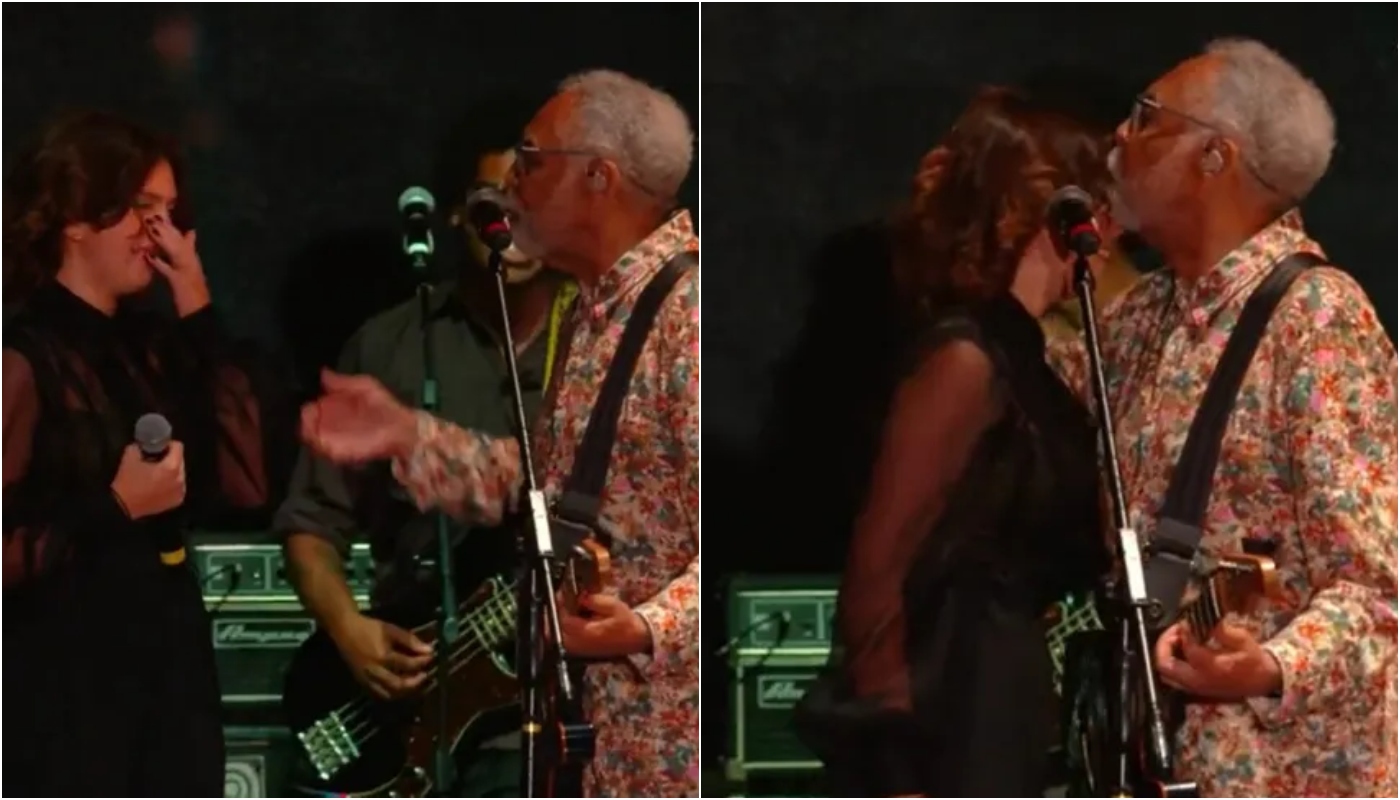 Neta de Gilberto Gil se emociona em show do avô no Rock in Rio