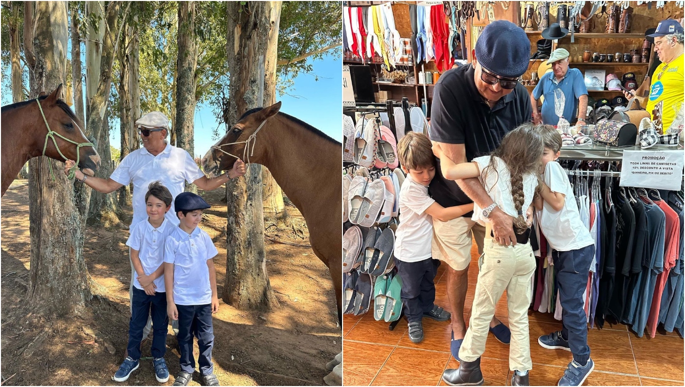 Galvão Bueno encantou ao apresentar sua vinícola aos netos: “Bom demais ser avô”