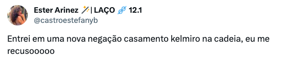 Fãs falam sobre possível casamento Kelmiro em prisão