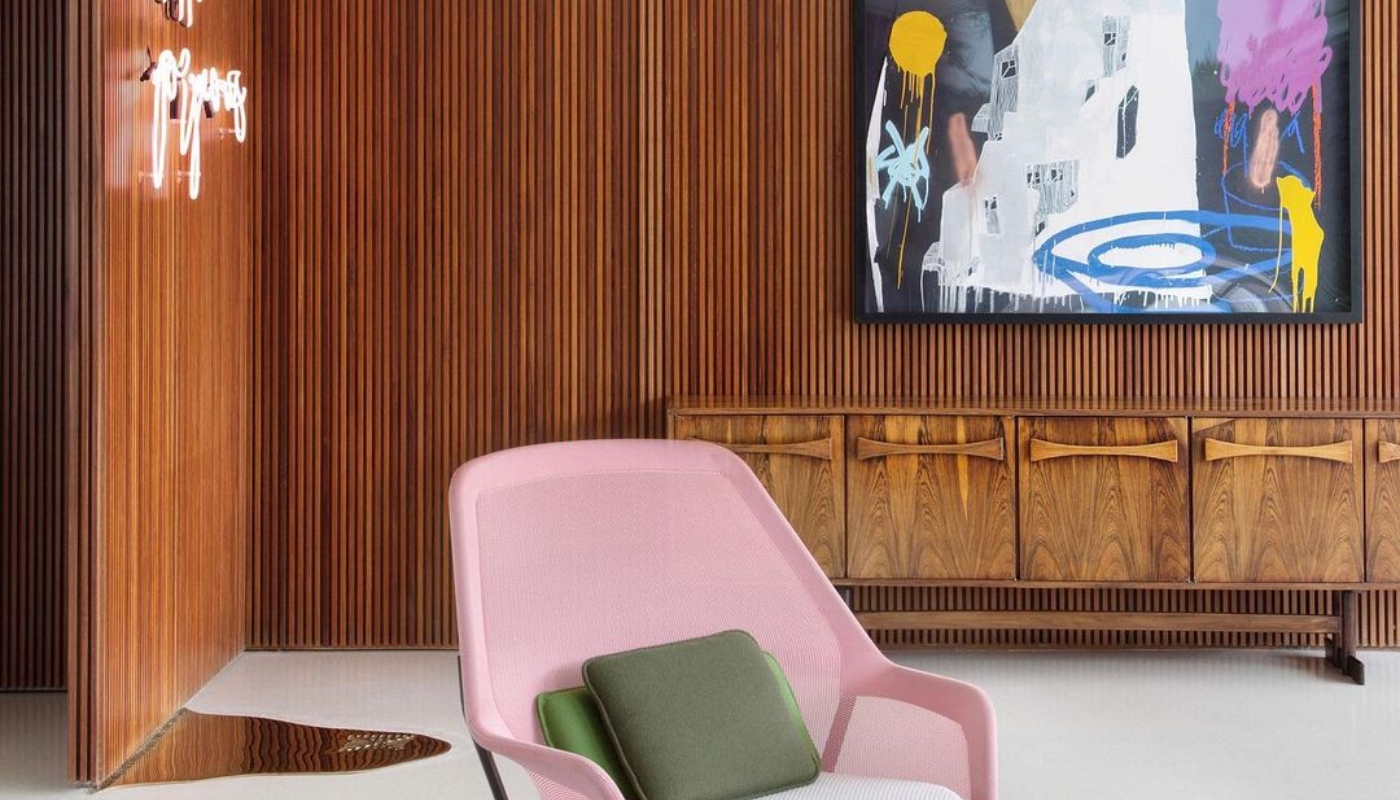 Living projetado por Bruna Marquezine para a mansão