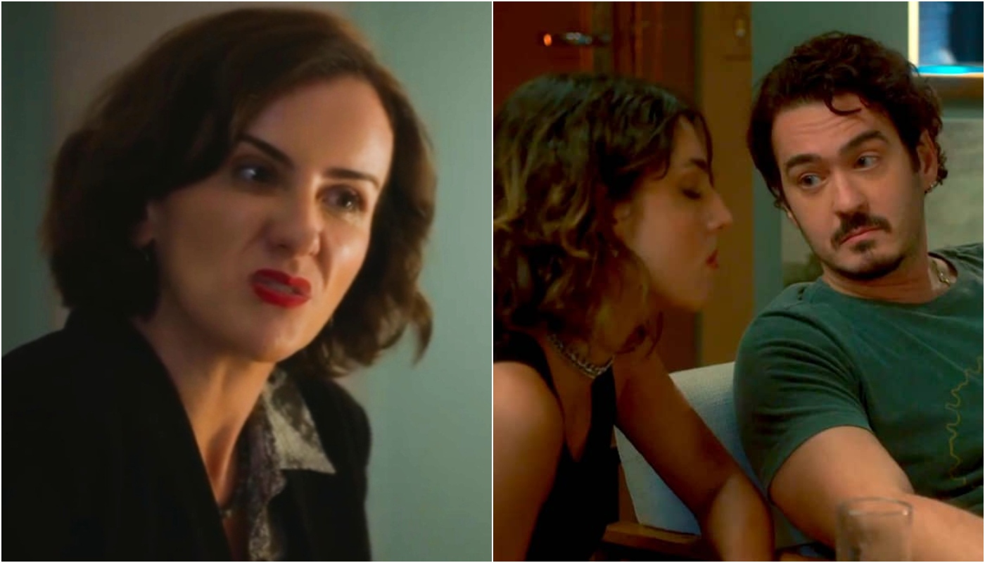 Sabrina (Cris Werson), Bia (Flora Camolese) e Simas (Marcos Veras)
