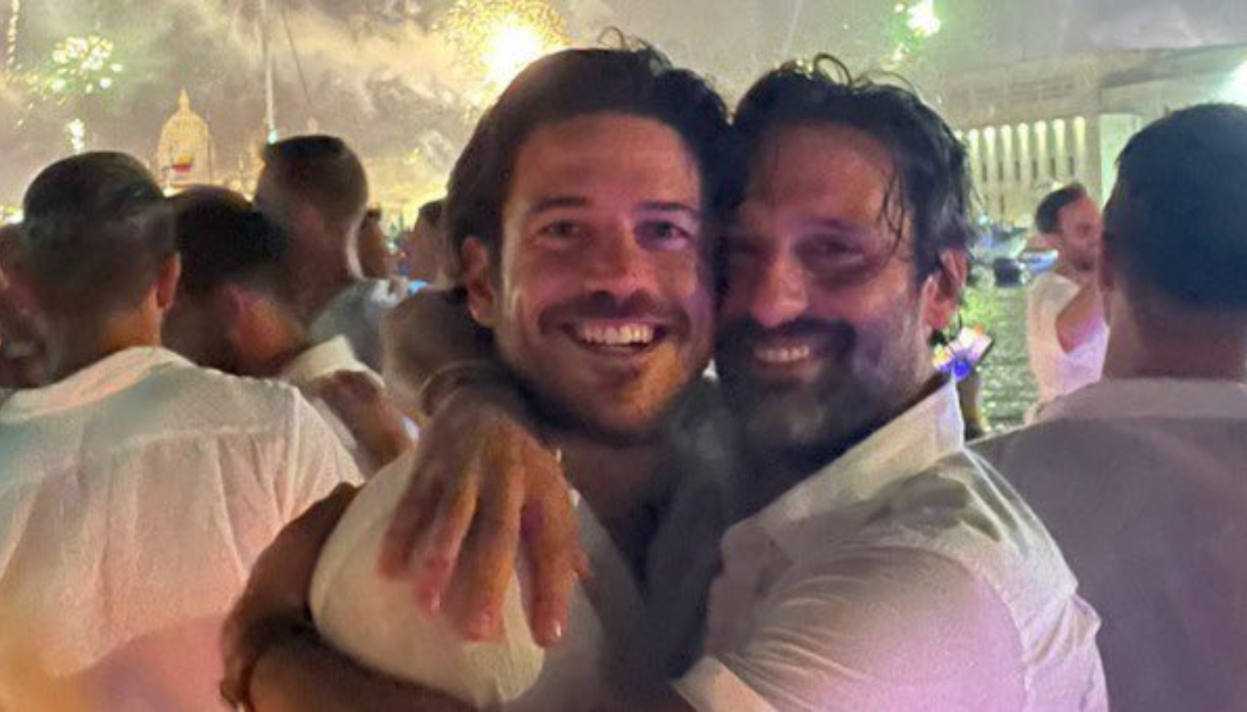 Marco Pigossi ao lado de Marco Calvani na virada do ano