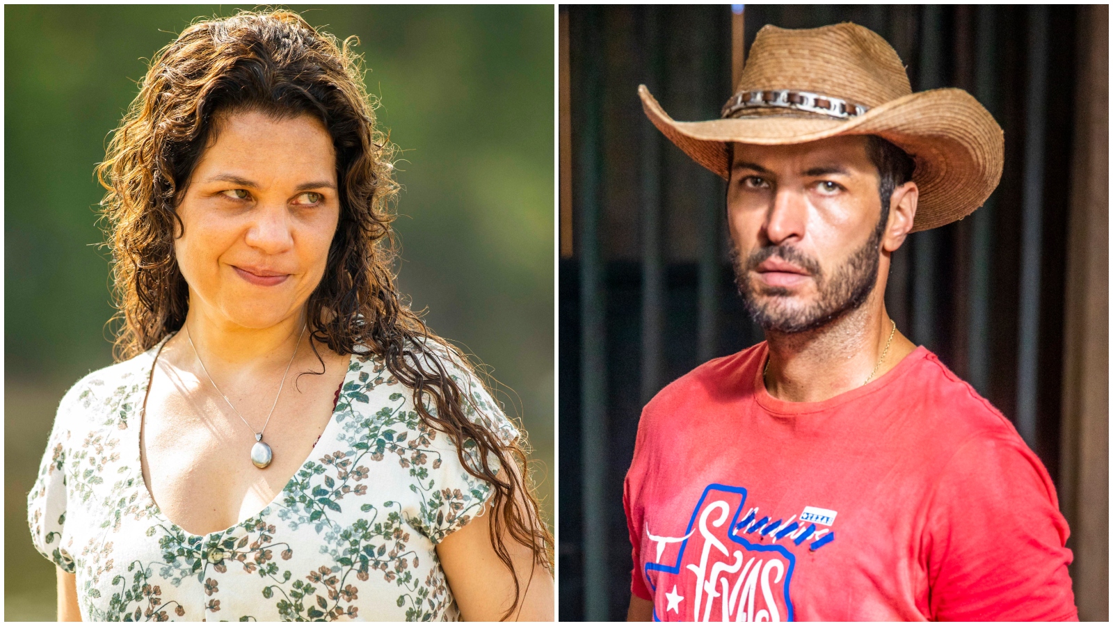 Maria Bruaca (Isabel Teixeira) e Levi (Leandro Lima) em