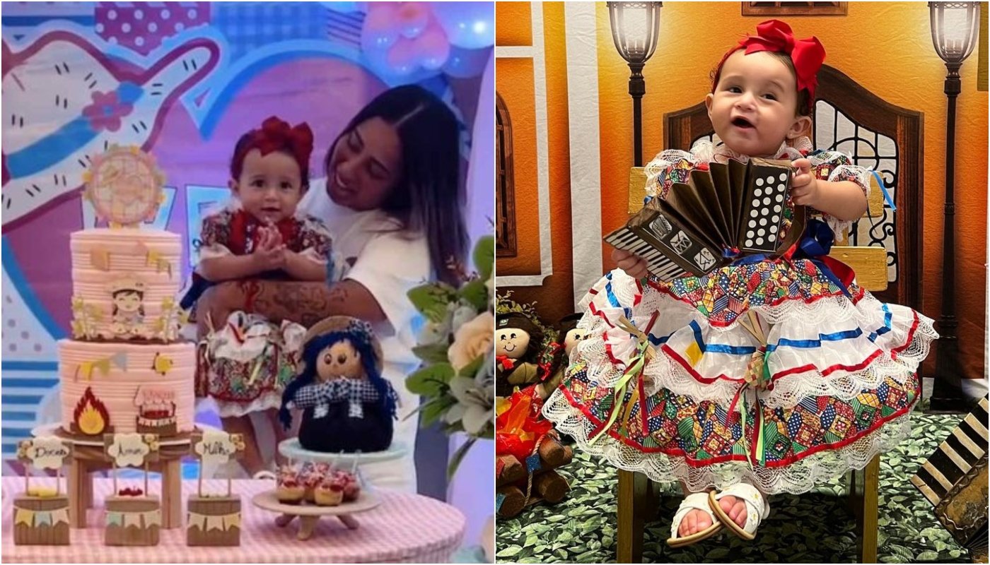 MC Loma comemora o décimo mês da filha e pequena rouba a cena: “Arraiá da Melanie”