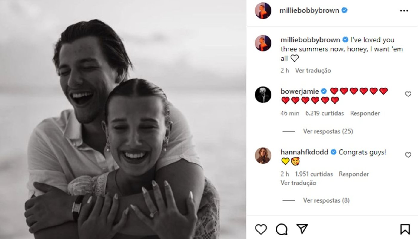 Millie Bobby Brown em publicação no Instagram