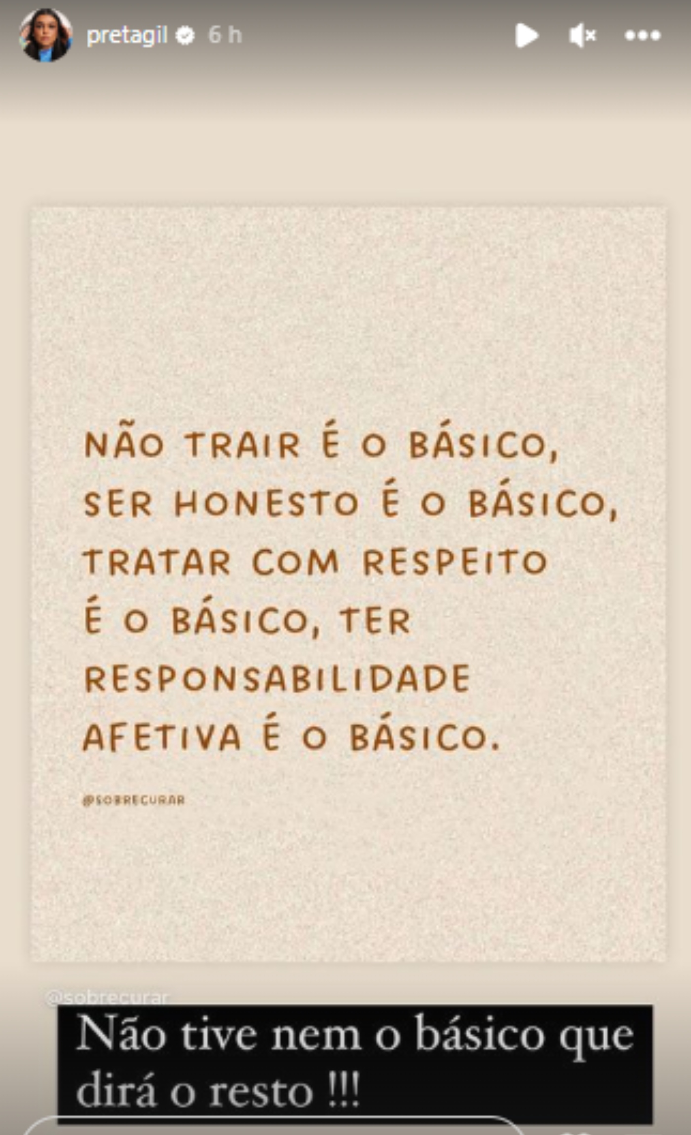 Preta Gil via Stories