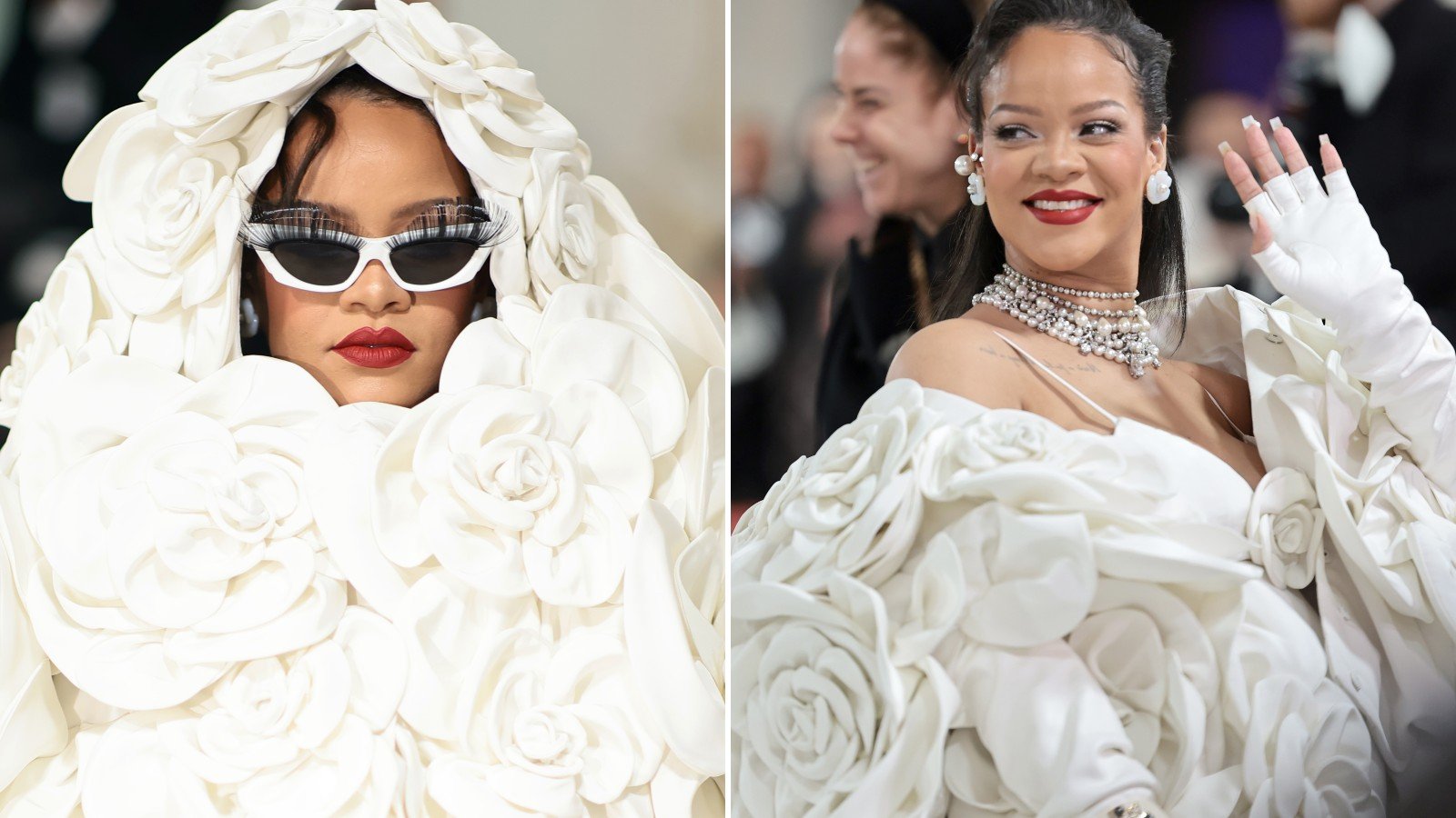 Rihanna foi uma das últimas a chegar ao MET Gala: look “desabrochou” no tapete vermelho