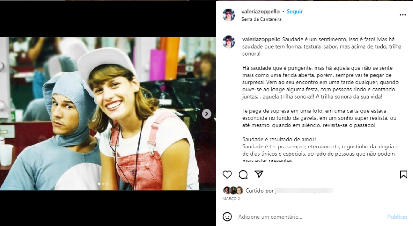 Homenagem de Valeria Zoppello a Dinho 27 anos após trágico acidente aéreo